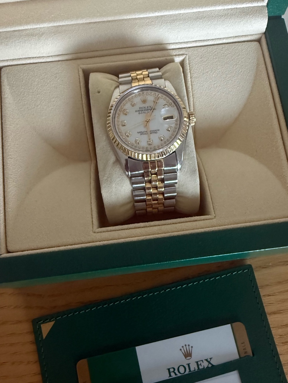 Rolex Two-Tone Silver and Gold Diamond Dial Datejust